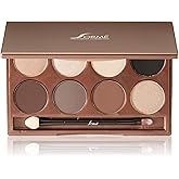 Sorme Cosmetics Accented Hues Eyeshadow Palette in Warm (0.64oz) | 8 Pans of Metallic, Shimmer, and Matte Eyeshadows | With Dual-Ended Makeup Brush Applicator | Blendable and Crease-proof Eye Makeup