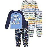 The Children's Place baby boys Button Long Sleeve Top and Pants Snug Fit 100% Cotton 2 Piece Pajama Set