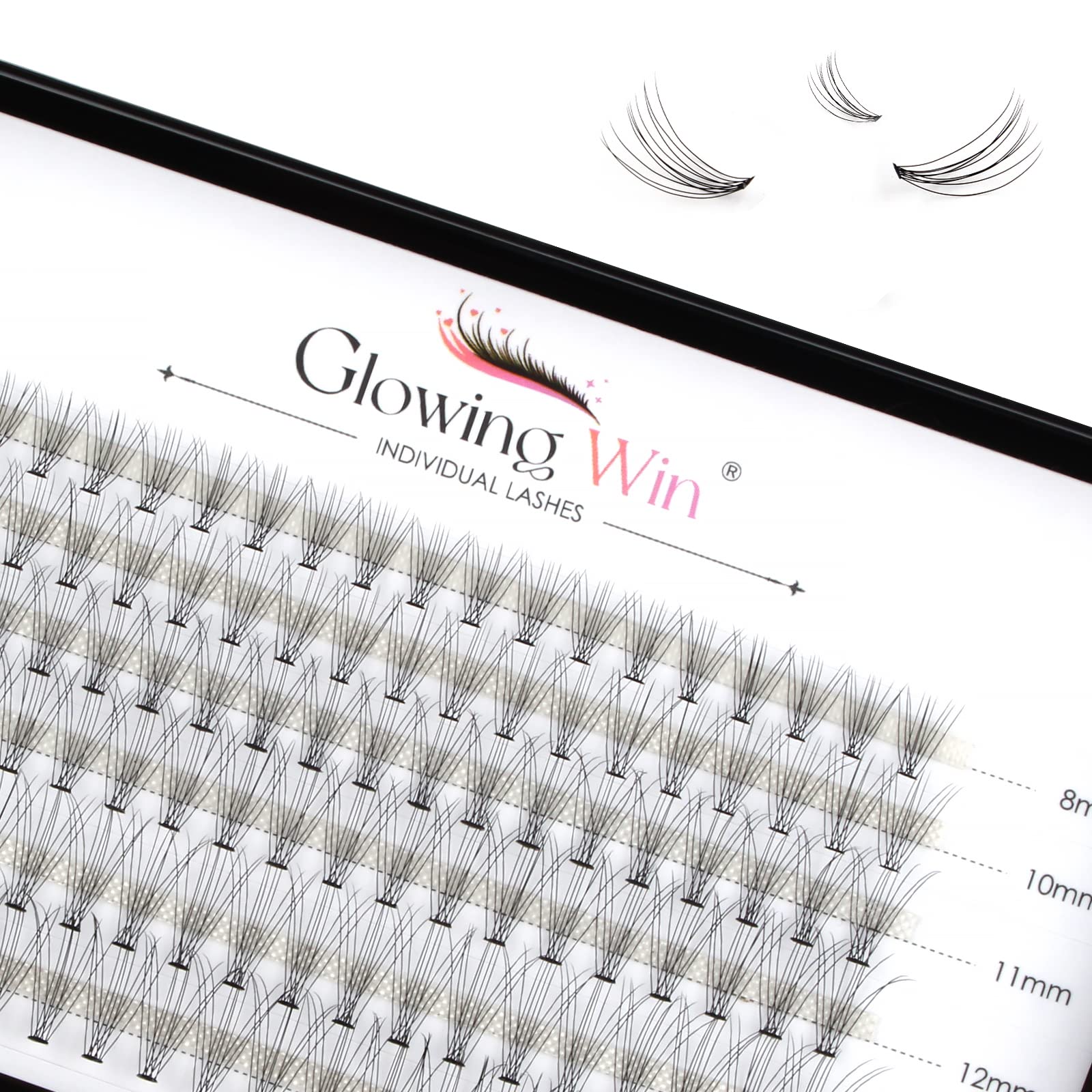 Glowingwin Cluster Lashes 120 PCS Individual Lashes Natural Look False Eyelashes Individual Soft C Curl DIY Eyelash Extensions At Home(10D Mix8-14mm 0.07C Curl)
