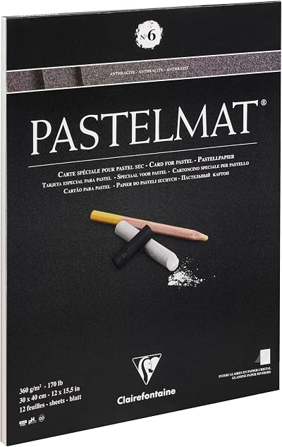 Clairefontaine Pastelmat Pad 30x40cm Anthracite 12 Sheets 360gsm No.6