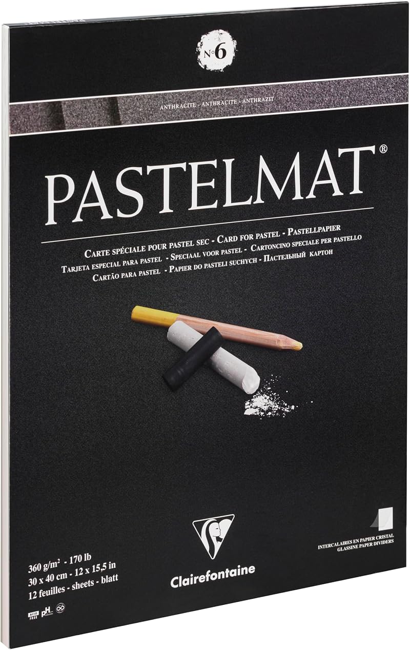 Clairefontaine Pastelmat Pad 30x40cm Anthracite 12 Sheets 360gsm No.6