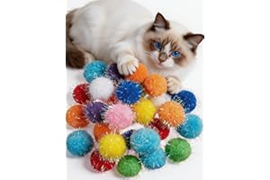 50 Cat Toy Balls Interactive Sturdy Play Toys Soft Fuzzy Balls for Indoor Fun and Exercise Suitable for All Cat Breeds