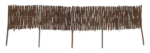 Windhager Beeteinfassung WEIDE Rolle, Beetumrandung Weidezaun Gartenzaun Rasenkante Palisade, flexible Begrenzung für Blumen-
