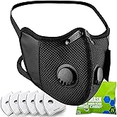 BASE CAMP M Cross Dust Mask, Reusable Breathable Comfortable Safety Face Mask for Work with Extra 6 Activated Carbon Filters