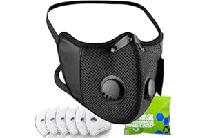 BASE CAMP M Cross Dust Face Mask, Reusable Breathable Masks w/ 6 Filters for Woodworking Sports Cycling