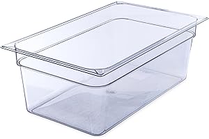 Carlisle FoodService Products 10203B07 StorPlus Full Size Polycarbonate Food Pan, 8" Deep, Clear - (Pack of 6)