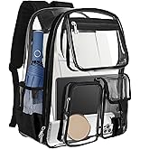 OWINUSTECH ClearBackpack forSchool,Clear Bookbag School Backpacks Clear Backpack Heavy Duty with Support Plate.(16.14 * 12.4 * 5.11in)