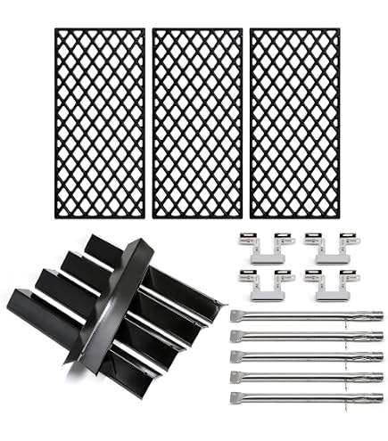 Grill Ersatzteile-Set Für Members Mark GR2210601-MM-00 – 5x Heizplatte & Brenner, Edelstahl