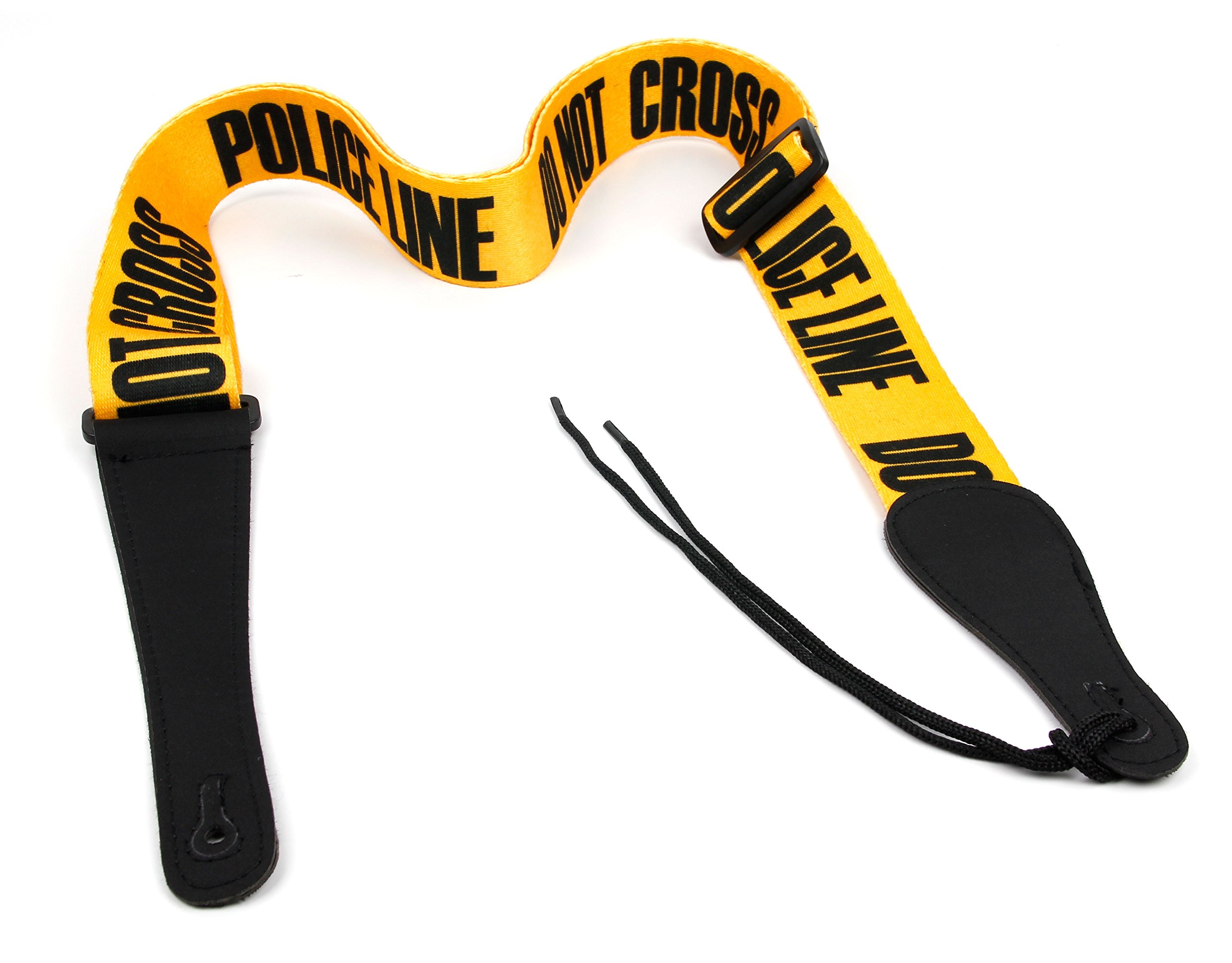 Bray Premium Universal Police Line Guitar Strap With Reinforced Ends - Perfect For Any Acoustic, Electric, Bass And Classical Guitar