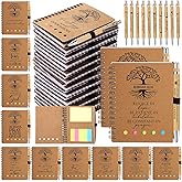 Kosiz 40 Pcs/20 Set Christian Gifts Prayer Journal Notebook Bulk for Women Journal Spiral 5.3x4.1 in, Religious Bible Verse Pen Sticky Note for Valentines Church Faith Based(Kraft,Tree of Life)