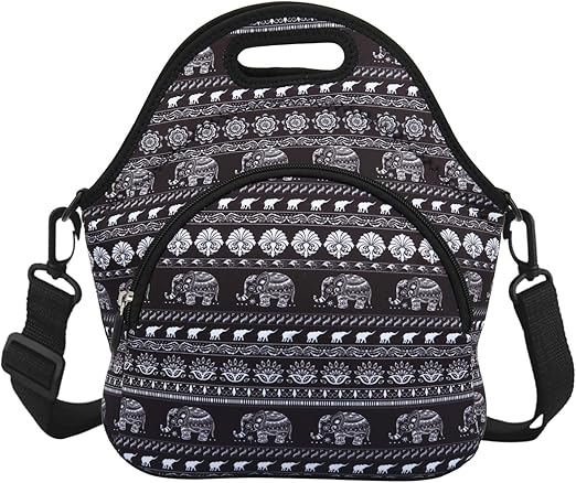 neoprene lunch bag with shoulder strap