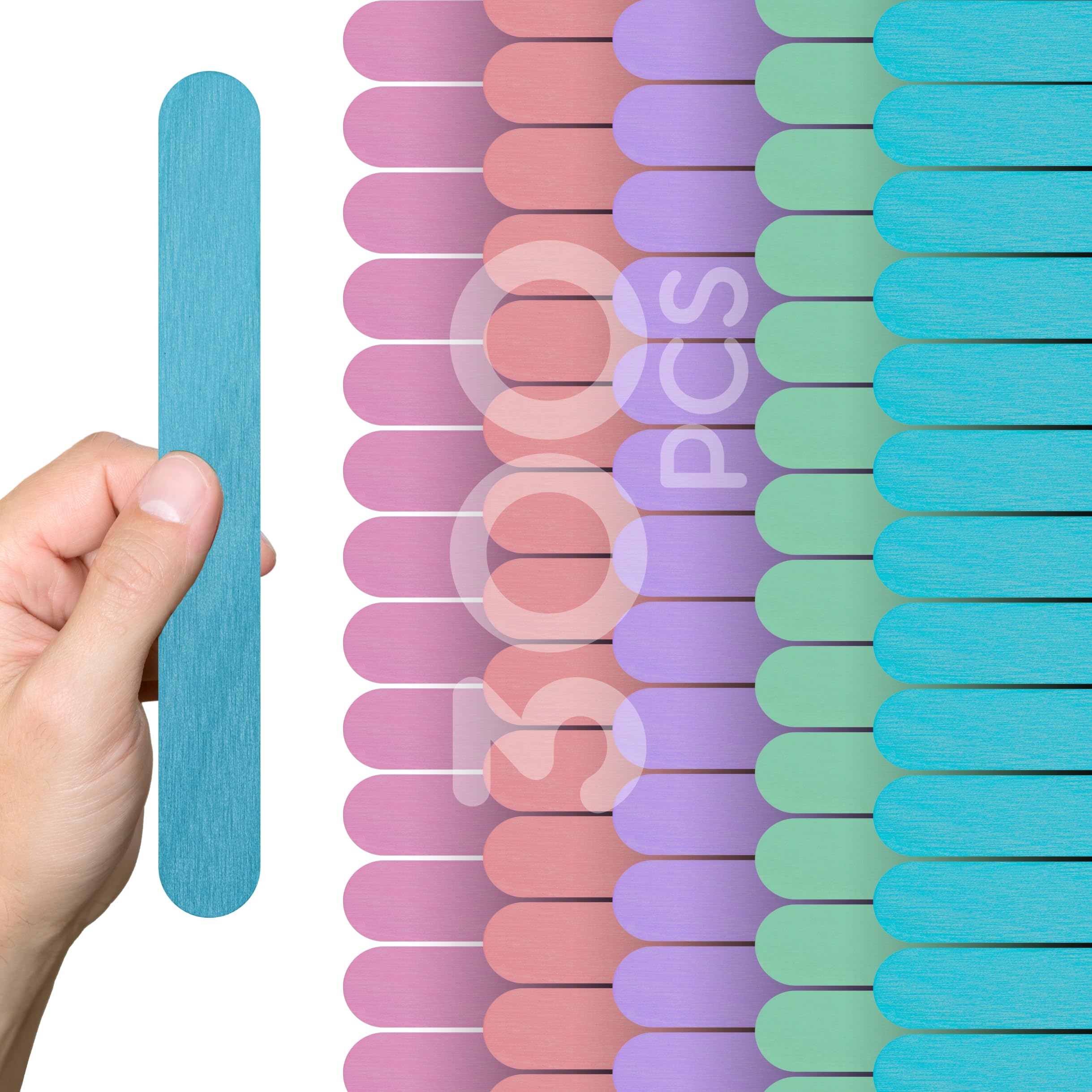 Photo 1 of 300PCS Pastel Jumbo Popsicle Sticks – 8 Inch Large Ice Cream Stick and Colored Popsicle Sticks Jumbo Wooden Colored Sticks for Crafts DIY and Popsicle Sticks Colored Projects