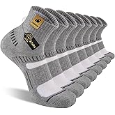 COOPLUS 8 Pairs Men's Athletic Ankle Socks Running Cushioned Cotton Quarter Sports Socks