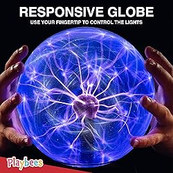 Blue Plasma Ball - 7 Inch - Tesla Coil Bulb Static