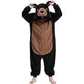 dressfan Kids Teens Fuzzy Bear Onesie Costume Animal Bear Halloween Costume