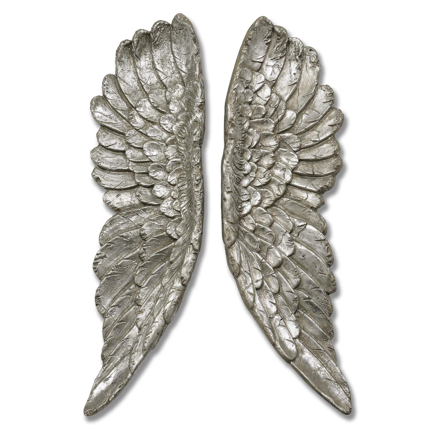 Hill 1975 Antique Silver Angel Wings, Resin, Mixed, 19 x 7 x 61cm