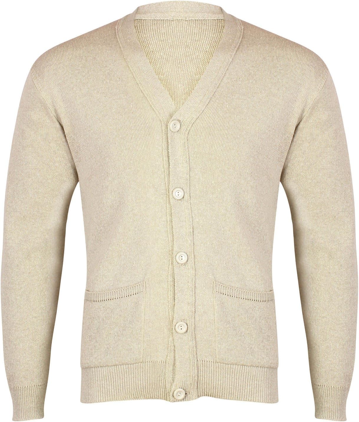 JB Collection Full Sleeve Plain Mens Button Fastened Cardi. Casual and Smart Buttoned Cardigan Black Navy Grey Beige