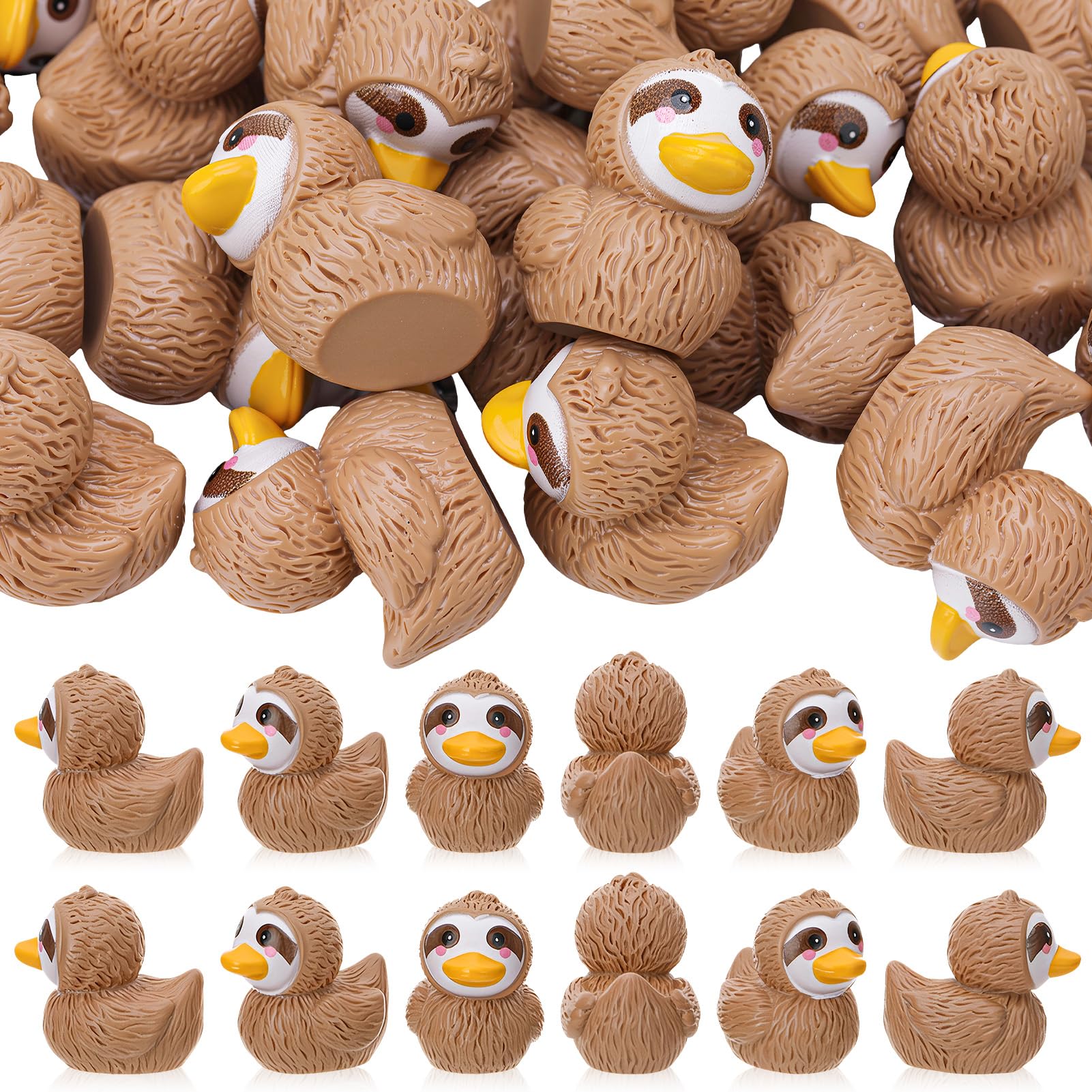 GSrenyu 60 Pcs Mini Resin Animals, Tiny Sloth Animal Miniature, Little Small Animal Figures for Micro Fairy Garden Landscape Accessories Dollhouse Hide Crafts Aquarium Decor DIY Slime Kit Party Toys