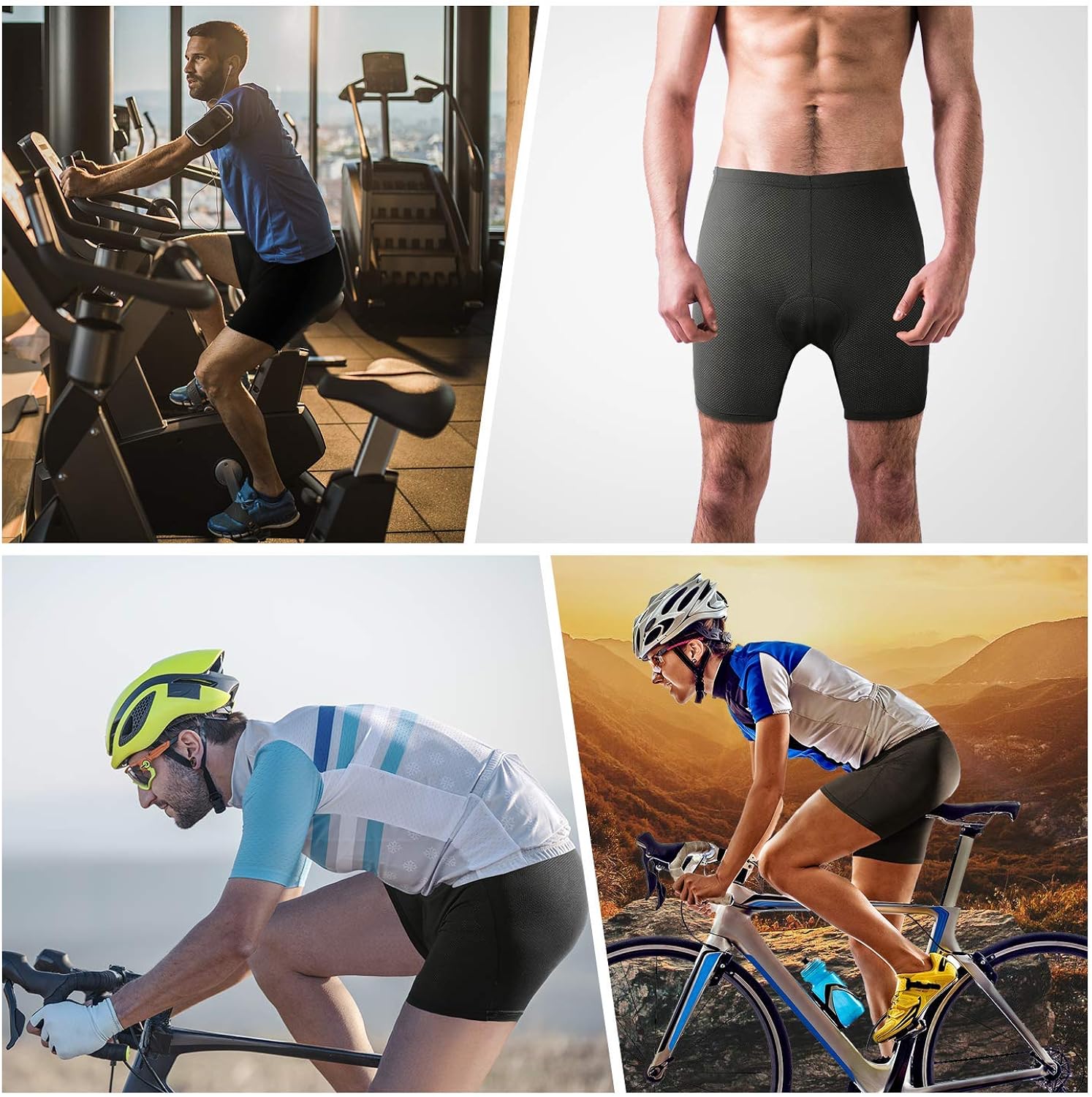 4ucycling Men's Bike Cycling Underwear Shorts 3D Padded Bike Shorts Men: Clothing