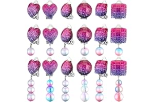 Skyley 9 Pairs Girls Colorful Clip on Drop Earrings Resin No Pierced Design Pretend Princess Play Earrings Jewelry Set