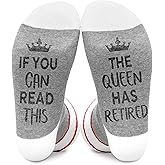 Zelica Novelty Funny Retirement Socks “If You Can Read This, The Queen Has Retired” - Novelty Gifts for women Happy Retirement Gift.