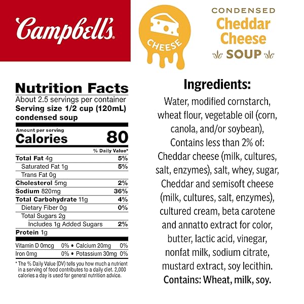 CAMPBELL’S CONDENSED CHEDDAR CHEESE SOUP, 10.5 OZ CAN