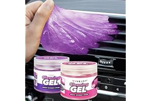 FiveJoy 2-Pack Car Cleaning Gel, Car Putty for Cleaning for Cars Interior, Car Cleaning Supplies- Reusable Durable, Auto Detailing Tools for Keyboard Vent Cleaner Slime Pink & Purple (320g/11.2oz)