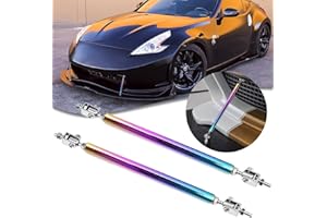 x xotic tech 2pc Adjustable 6"-9" Front Bumper Lip Splitter Diffuser Strut Rod Tie Bars Compatible with Most Vehicles [Neo Chrome]
