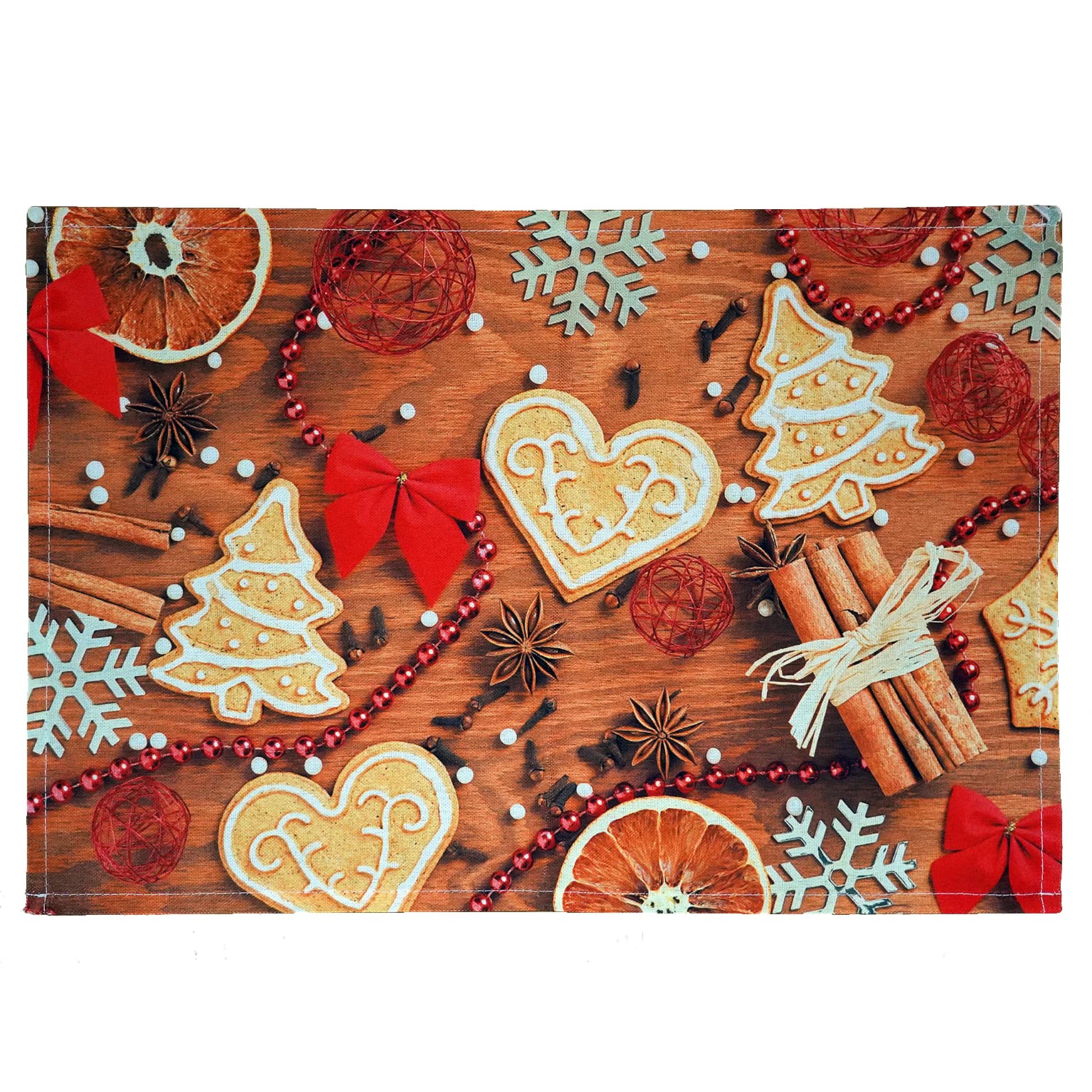 texpot Placemat 30 x 45 cm made from 100% polyester cookie beads and decoration on wood