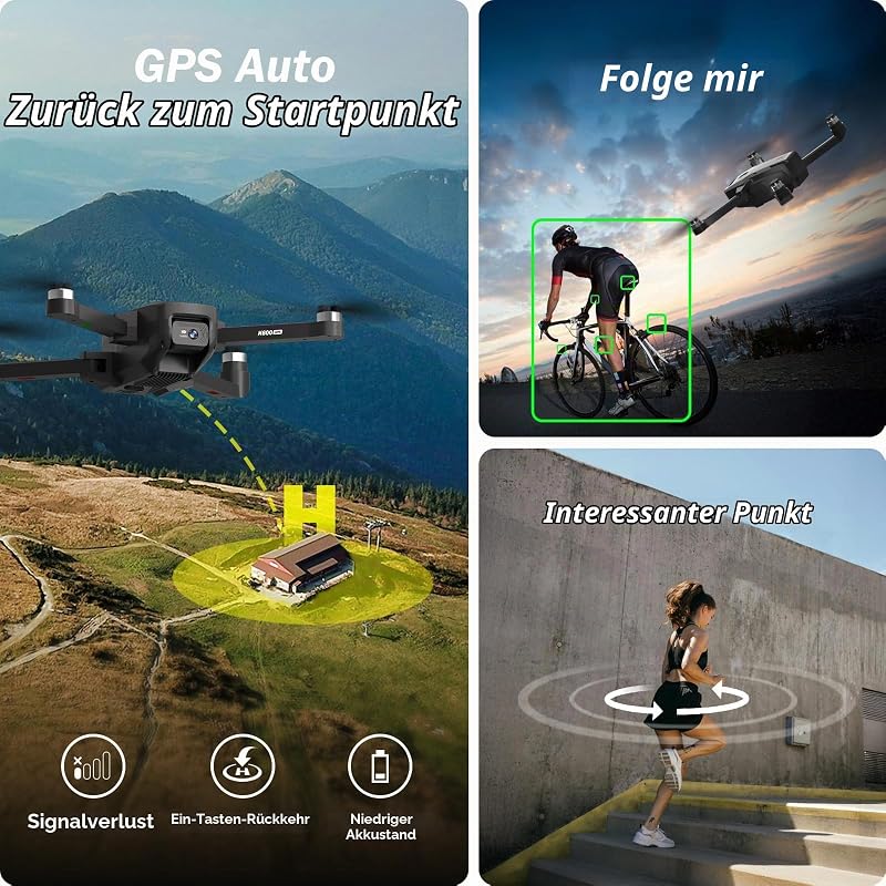 GPS Drohne mit 4.5" HD Bildschirm EIS Kamera, Follow Me Modulare Batterie — Foto 6 von 8