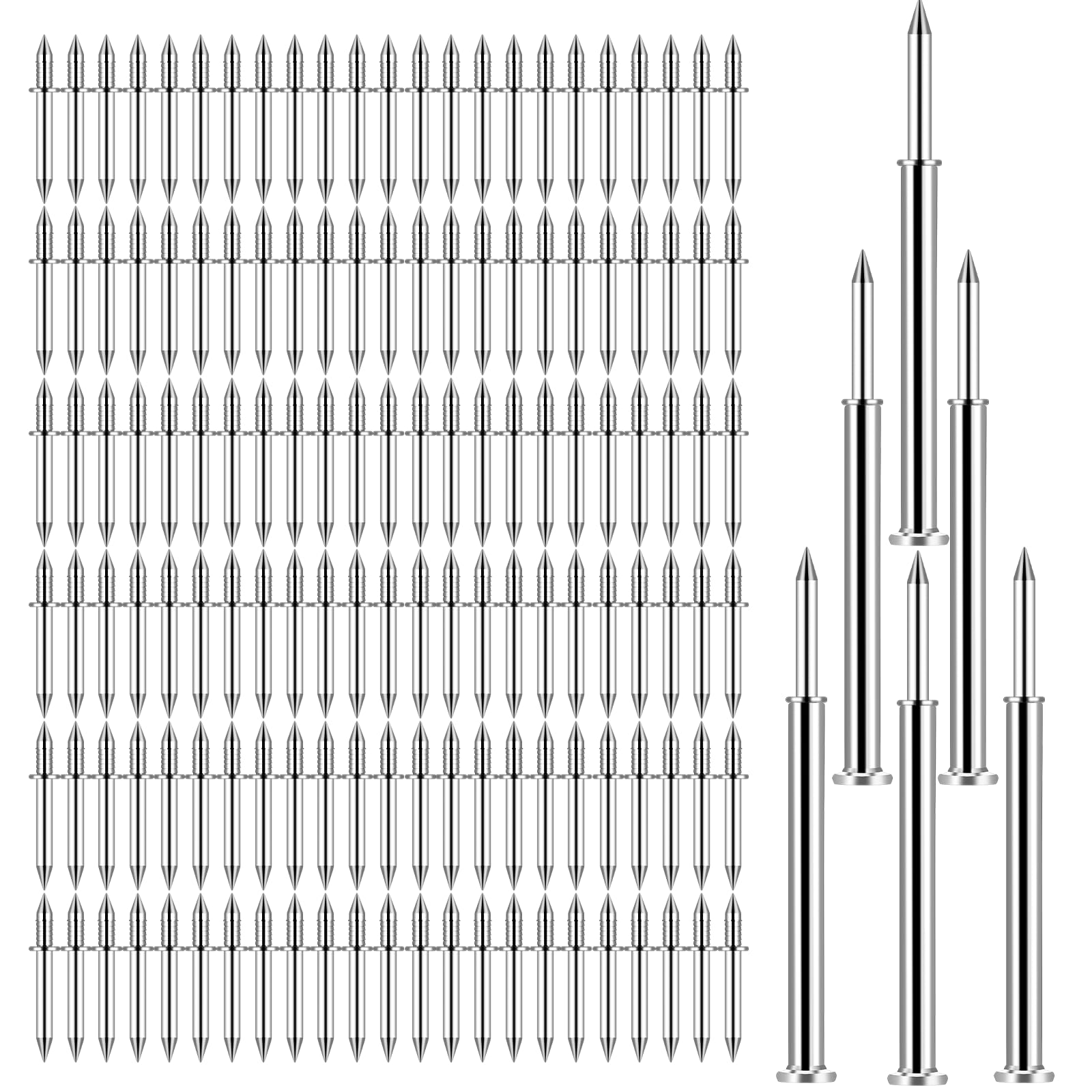 Photo 1 of 600 pcs Double-Headed Skirting Nails with 6 Sleeve Tools - Invisible Seamless Baseboard Installation Nails for Trim & Boards, 2-Sided Design (Value Pack)