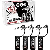 TSA Locks for Gun Case - Gun Case Locks, Pelican Case & Monoshaft Single Shaft Lock - TSA Approved for Shotgun Case Luggage, Suitcase, Rifle & Pistol Cases 4-Pack 3-Digit Combination Lock