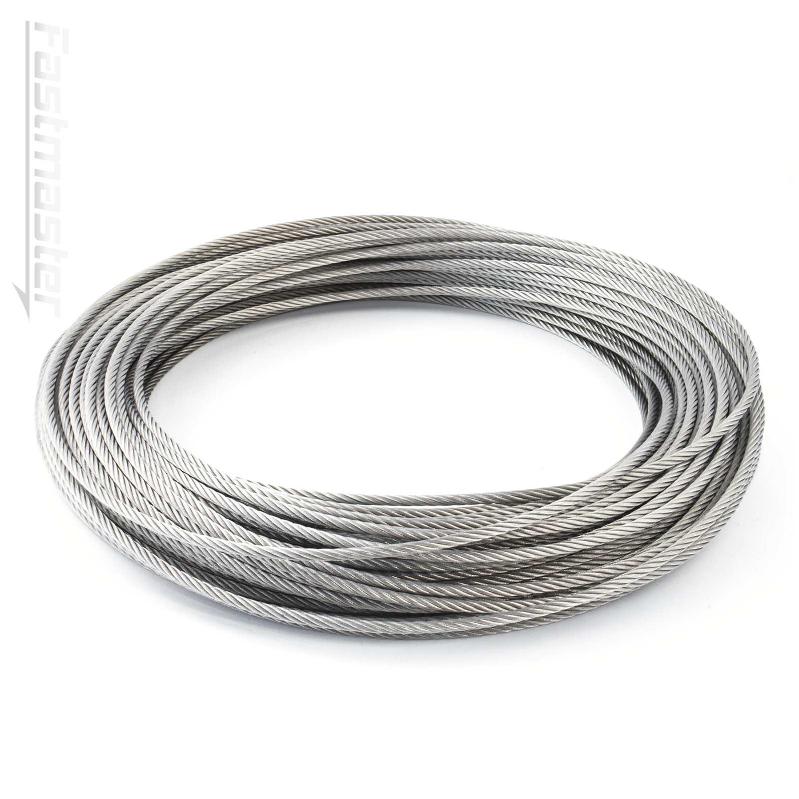 15m Stainless Steel Wire Rope Cable 4mm Cordage Strand: 7x19 AISI 316, V4A - Many Sizes Avaliable