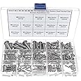 HVAZI Metric M2.5 M3 M4 M5 M6 M8 304 Stainless Steel Button Head Socket Cap Screws Assortment Kit
