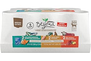 Purina Beyond Chicken, Beef and Cod Ground Entree Grain Free Wet Dog Food Variety Pack, 13 Ounce - 6 Count (Pack of 2)