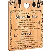 Gifts for Sister in Law - "Recipe for a Special Sister-in-Law" Gifts for Sister in Law Cutting Board, Bamboo-Made Engraved Sister in Law Birthday Gifts Chopping Board