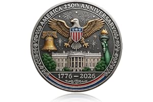 GENERIC America 250th Anniversary Commemorative Coin, U.S. 250th Anniversary Tribute Coin, Us 250th Anniversary 1776–2026 Patriotic Coin, for Patriotism, History Lovers (1 PCS)