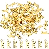 PATIKIL Letter Charm, 100 Pcs Alphabet Initial Pendant Charm Bulk Cute DIY for Jewelry Making Bracelets Earrings Necklace Crafts, Gold Tone, Letter K