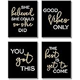 Brooke & Vine Women Office Wall Decor Art Prints (UNFRAMED 8 x 10) Teen Girl Room Motivational Posters - Home, Bedroom, Dorm or Cubicle (Women Office - You Got This)