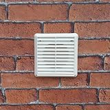 Kair White Louvred Grille 155mm Exterior Ducting Vent with 100mm Spigot view 4