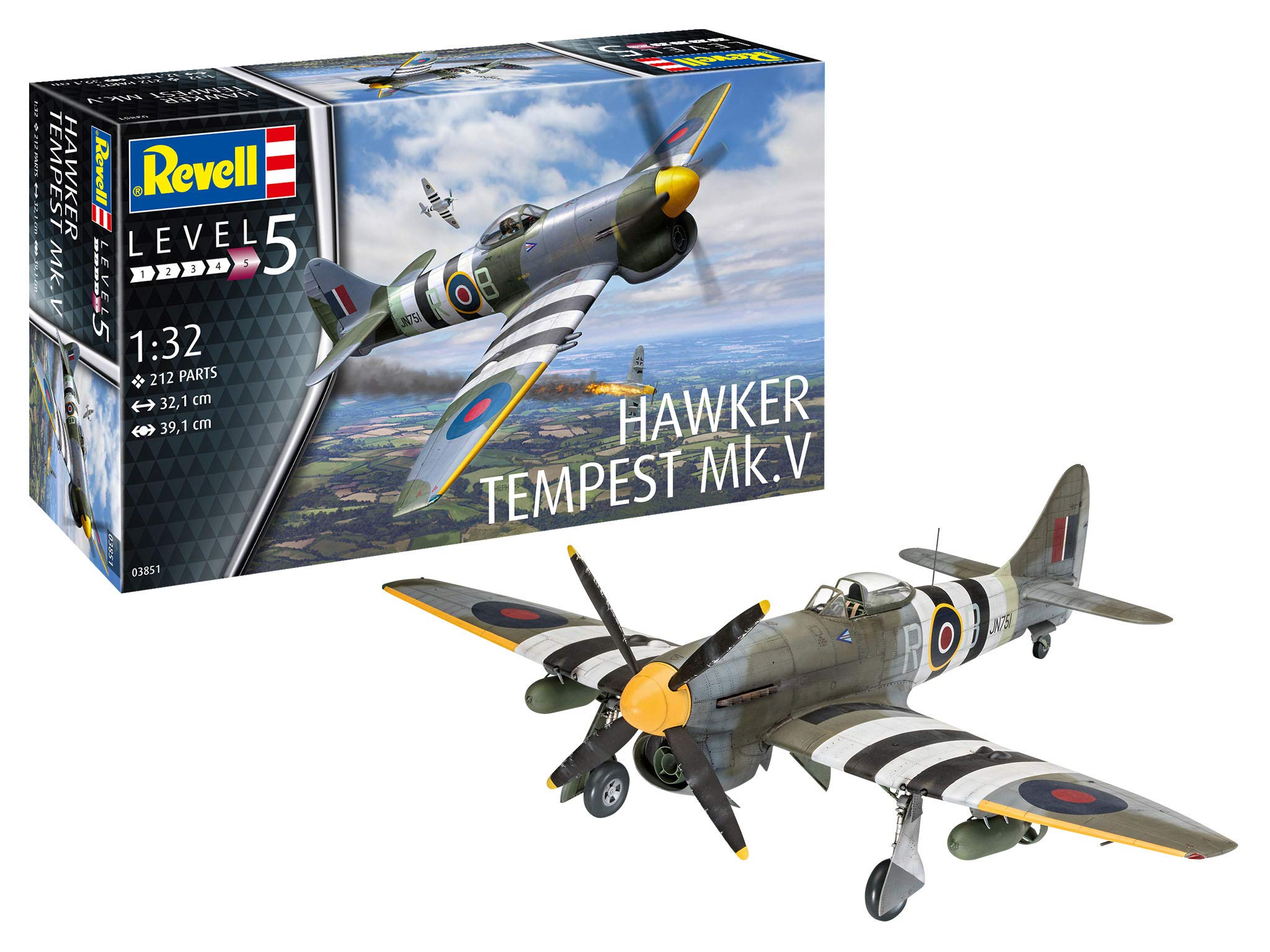 Revell 03851 Hawker Tempest Mk.V 1:32 Scale Unbuilt/Unpainted Plastic Model Kit