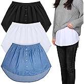 Geyoga Shirt Extender for Women 3 Pcs Adjustable Fake Layering Leggings Top Lower Sweep Shirt Undershirt Skirt