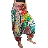 Tribe Azure 100% Cotton Harem Pants Colorful Summer Hippie Yoga Boho Casual Fashion Women