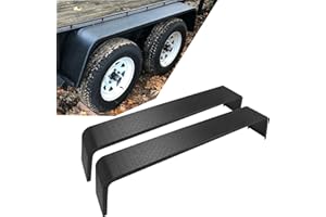 CHEINAUTO Heavy Duty Steel Diamond Plate Tandem Axle Trailer Fenders 72-7/8"x10-1/4"x13" (Fit 13"-15" Tires)