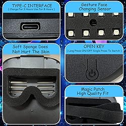 MOYACA Led Mask with Gesture Sensing, Light up mask