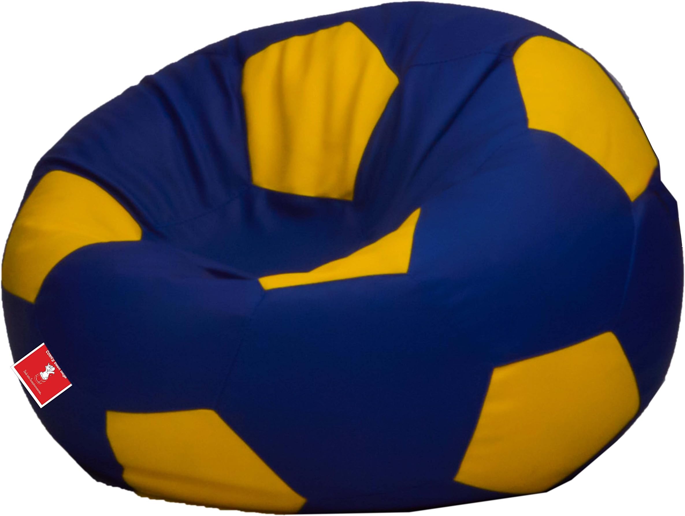 ComfyBean Football/Soccer Bean Bag Without Fillers , Cover Only (Blue and Yellow, XXL)