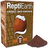 ReptiEarth Reptile Bedding, Fluffy Coconut Fiber Substrate Organic Coco Ready to Use in Bioactive Snake Terrarium, Lizard Tan
