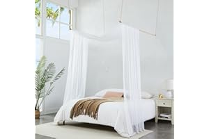 Warm Home Designs White Bed Canopy Curtains in 55 x 288 Inch Size. Our King Canopy Bed Curtains Work Great as Kids Canopy, Bed Scarf, Bed Curtain or to Enhance Bed Decor. BC White 288"