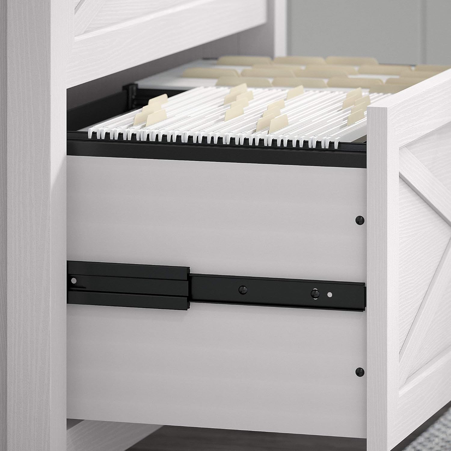 Bush Furniture Key West 2 Drawer Lateral File Cabinet, Pure White Oak: Furniture & Decor