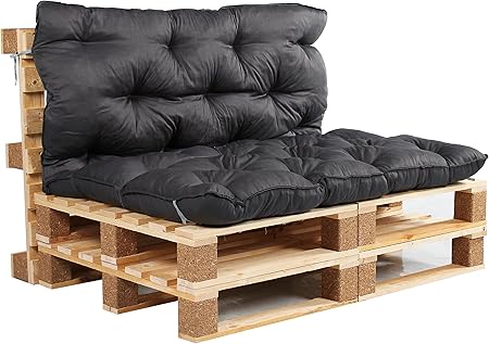 Amazon De Meerweh Palettenkissen Mit Ruckenlehne Auflage Fur Europalette Grau 120 X 140 X 10 Cm 74089